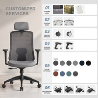 Silla de Oficina Ergonómica de Malla Transpirable con Soporte Lumbar para Estación de Trabajo Corporativa, Silla de Escritorio para Computadora