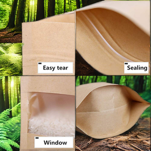 Mở Cửa Sổ Túi Dây Kéo Túi giấy Kraft trong suốt cho thực phẩm đồ ăn nhẹ Bao bì in ống đồng cho thức ăn trẻ em - Product Image 4