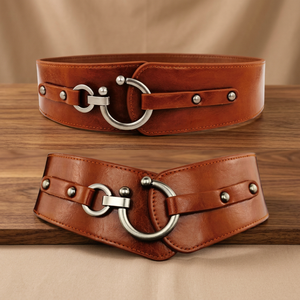 Ceinture en cuir de vachette pour filles, résistante aux taches, confortable à long terme, avec logo personnalisé imprimé, boucle carrée en acier, imperméable - Product Image 1