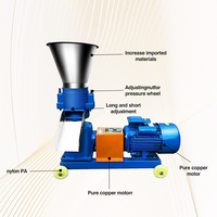 Équipement agricole compact, pelletiseur d'aliments pour bétail avec moteur de 4 kW pour le traitement des aliments pour bovins, ovins et caprins, production de 65 kg