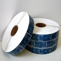 Etiquetas Adhesivas de Vinilo PVC Brillante con Código de Barras Holográfico y Logotipo Personalizado, Etiquetas de Embalaje Desechables Resistentes al Agua, Rollo de Pegatinas Troqueladas