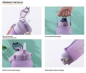 Ensemble Bouteille d'Eau 3 en 1 en Plastique Écologique Réutilisable avec Paille et Support pour Téléphone pour le Sport et le Voyage avec Logo Personnalisé - Product Image 6