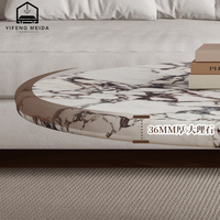 Meubles minimalistes italiens Table basse en marbre Calacata Violet ronde de luxe sur mesure en pierre de luxe