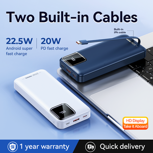RPP-513 Banco de Energía con Cable de Carga Rápida PD+QC de 20W+22.5W, 20000mAh, con Pantalla Digital, RPP-513, Banco de Energía de 20000mAh, RPP-5 - Product Image 3