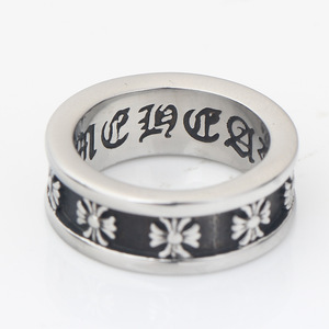 Anillo Cruzado Retro de Acero Inoxidable con Letras Alfanuméricas y Patrón Floral para Mujer, Joyería de Regalo - Product Image 2