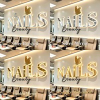 Enseigne personnalisée pour magasin, intérieur/extérieur, lettres 3D en métal, enseigne pour salon de manucure, logo mural LED, enseigne 3D pour la décoration de boutique