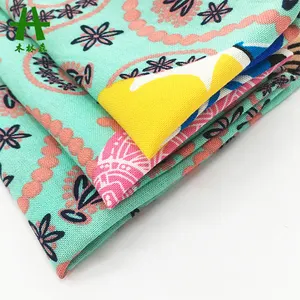 Mulinsen Textile 30s 100% Viscose Fabric Hawaiian Printed Rayon Challis
