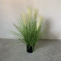 Plante verte d'intérieur en pot, décoration de bonsaï, simulation de roseaux en PVC écologiques modernes et personnalisés, herbe d'oignon, herbe de queue de chien