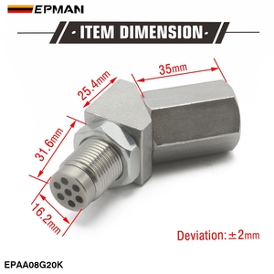 Adaptateur d'espacement EPMAN Bung M18 * 1.5 Capteur Fix Check Engine Light 45 Degree EPAA08G20K - Product Image 2