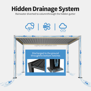 Thấp moq Giao hàng nhanh chóng 10x13 ft <span class=keywords><strong>Galaxy</strong></span> louvered ngoài trời pergola kho pergola với bột tráng khung - Product Image 5