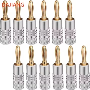 DAJIANG OEM personalizado 24K oro doble tornillo bloqueo Altavoz Conector Banana enchufes conector Jack de <span class=keywords><strong>Audio</strong></span> para cable de altavoz - Product Image 1
