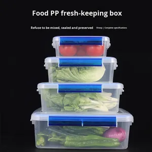 <span class=keywords><strong>Caja</strong></span> <span class=keywords><strong>de</strong></span> almacenamiento refrigerada rectangular <span class=keywords><strong>de</strong></span> grado comercial moderna con tapa transparente <span class=keywords><strong>de</strong></span> mantenimiento fresco Material PP <span class=keywords><strong>de</strong></span> grado alimenticio - Product Image 1