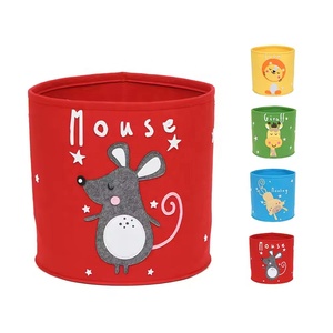 Grazioso Design con motivo animale rotondo <span class=keywords><strong>in</strong></span> <span class=keywords><strong>feltro</strong></span> <span class=keywords><strong>per</strong></span> bambini, portaoggetti, contenitore <span class=keywords><strong>per</strong></span> lavanderia, contenitore - Product Image 2