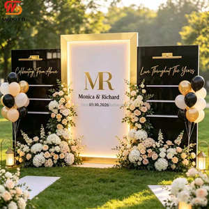 Nouvelle Arrivée SMOOTH : Panneau d'Affichage Acrylique 2-en-1 avec Éclairage LED Brillant pour Décoration Murale Champagne et Entrée de Mariage, Logo Personnalisé - Product Image 1