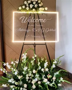 wholesale acrylic welcome board stand for wedding party event decoration