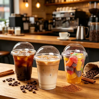 Gobelets en plastique PET jetables personnalisables pour boissons froides et café à emporter, 16 oz et 24 oz, avec couvercles dôme