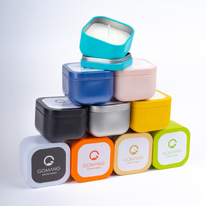 Scented <b>Candle</b> Mini <b>Square</b> Tin Cans Colorful Fragrance Samples Fresh Air Solid Wax <b>Candles</b> - Product Image 1