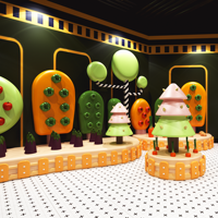 Parc d'attractions intérieur Chicken Squad, ferme de simulation avec poules pondant des œufs, scène de ferme simulée, divertissement de simulation de ferme de poules pondeuses