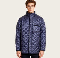 Veste matelassée légère en nylon ripstop résistante à l'eau et au vent pour homme, idéale pour les activités de plein air, le travail agricole et les tenues de campagne, automne-printemps