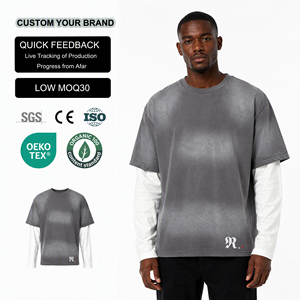เสื้อยืดโอเวอร์ไซส์ลายกราฟิกพิมพ์ลายสกรีน 400 กรัม สไตล์สตรีทแวร์ทรงบ็อกซี่ แขนยาว สำหรับผู้ชาย ผลิตโดยผู้ผลิตเสื้อยืด - Product Image 1