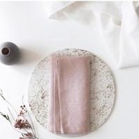 Serviette de table rectangulaire de luxe en lin et coton, couleur rose poudré, réutilisable et lavable, pour hôtel, mariage, restaurant