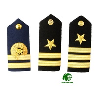 Epaulet Kustom Kango Bordir dengan Batang Emas untuk Seragam Profesional, Grosir OEM Langsung dari Pabrik