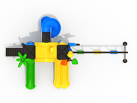 Ensemble de jeux d'extérieur pour enfants, toboggan en plastique, acier et métal, balançoire, équipement de parc d'attractions pour 5 à 10 enfants, maternelle