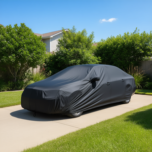 Funda Universal para Auto de 24x24x30 Pulgadas, Impermeable, de Tela de Poliéster con Ventilación, Protector Negro para Exteriores - Product Image 2