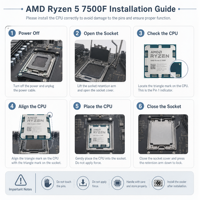 Prosesor Chip 7500F 6-Core 12-Thread 32MB L3 Cache PCIe 5.0 OEM Tray Bulk Supply Siap Kirim Soket AM5 CPU Tersedia
