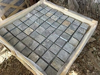 Pierre Naturelle Cube de Granit Noir Surface Fendue Brique Pavé Pavé Extérieur Pavé Carreaux pour Aménagement Paysager Allée