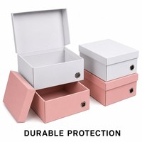 Boîte à chaussures pliable personnalisée en carton avec œillets métalliques pour le rangement des baskets et l'emballage de vente au détail