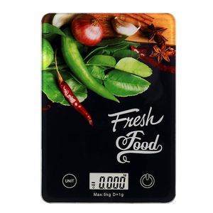 Bilancia per alimenti da cucina con bilancia digitale a piattaforma in vetro da 5kg all'ingrosso - Product Image 2