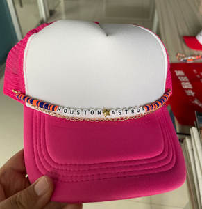 โซ่ตกแต่งหมวกแก๊ปแบบทรัคเกอร์ Zhehu สไตล์อเมริกัน ทีมเท็กซัส แอสโทรส ประดับลูกปัด พร้อมข้อความ Bury Me in the H ฮุสตัน บีสบอล - Product Image 6