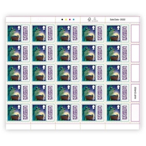 Filigrane de billet de banque, Tampon UV 1ère classe, Autocollants de timbres Royal Mail, Grand format style britannique, Ensemble d'autocollants pour billets de banque à marque privée britannique - Product Image 1