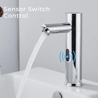 Robinet intelligent à capteur infrarouge automatique sans contact, alimenté par batterie, robinet d'eau contemporain