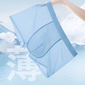 Supporto per la personalizzazione di biancheria intima di seta di ghiaccio senza cuciture Traceless molto sottili Boxer mutande da <span class=keywords><strong>uomo</strong></span> - Product Image 5