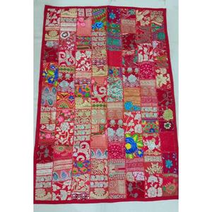 Tapiz de Pared de Algodón Indio Moderno SILKGRAM, Precio de Fábrica, Decoración de Pared con Parches de Sari Vintage, Cortina Decorativa - Product Image 2