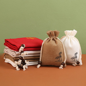 Bolsa de Cordón con Diseño de Loto Chino Tradicional, 8x10cm 10x14cm, para Empaque de Joyería, Almacenamiento de Regalos - Product Image 2