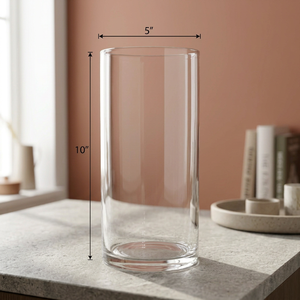 Vase cylindrique en verre transparent de 10 pouces, grand bougeoir hurricane, vase à fleurs, centre de table de mariage, décoration intérieure - Product Image 5