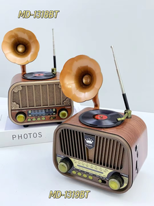 Adornos para el salón, reproductor de música portátil decorativo para el hogar, estilo Retro, fonógrafo Vintage clásico, altavoz de madera - Product Image 3