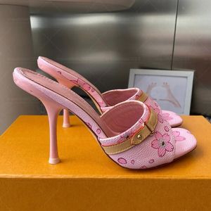 Mules da <span class=keywords><strong>Donna</strong></span> di Design in Denim con Punta Aperta e Tacco a Spillo da 9 cm, con Finiture in Pelle, per l'Estate, Uso Quotidiano e Feste, alla Moda - Product Image 3