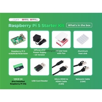 Raspberry Pi 5 Starter Kit - RAM 4GB/8GB/16GB, Kartu 128GB Sudah Terpasang dengan Raspberry Pi 5 Starter Kit 64-bit