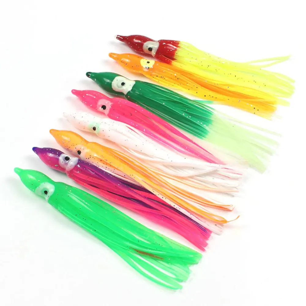 Newbility vendita calda 5cm 7.5cm 9cm 10cm 12cm esche da pesca morbide in acqua salata polpo calamari gonna esche esche