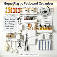 Plastic Muurbevestiging Pegboard Plank Voor Gereedschapsorganisatie Gatvrije Installatie Voor Keukengebruik
