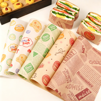 Kertas Foil Cetak Khusus untuk Taco/Burrito, Kertas Lilin Taco Hamburger, Kemasan Roti & Makanan Deli