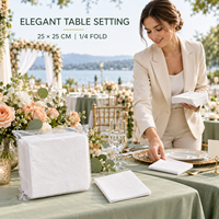Serviettes en papier jetables ZAWADA, 2 plis, en pâte de bois vierge, 24x24, en boîte (4 plis), emballage en sac, pour cocktails, mariages et fêtes