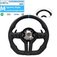 Volant sport en cuir pleine fleur à rayures bleues OEM pour F10 F20 F11 F18 F12 F13 F01 F02 F03 F90 F07 de 2011 à 2017