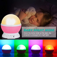 Projecteur d'étoiles rotatif à 360 degrés pour chambre romantique, 4 ampoules LED, 8 couleurs changeantes, projecteur de lumière nocturne pour bébé et enfant