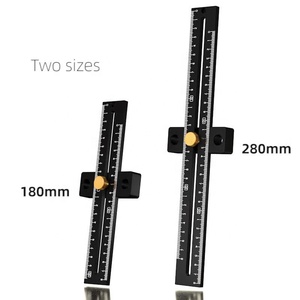 Régua de bolso de precisão tipo <span class=keywords><strong>T</strong></span> métrica e ferramenta de medição de marcação de trilhos quadrados com pára-raios deslizantes - Product Image 2