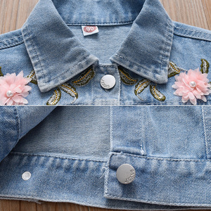 High Quality Baby <strong>Girls</strong> Autumn Denim Vintage Jeans <strong>Coat</strong> for <strong>Girl</strong> <strong>Toddler</strong> <strong>Girls</strong> Jean Jacket Rose Flower Embroidery - Product Image 3